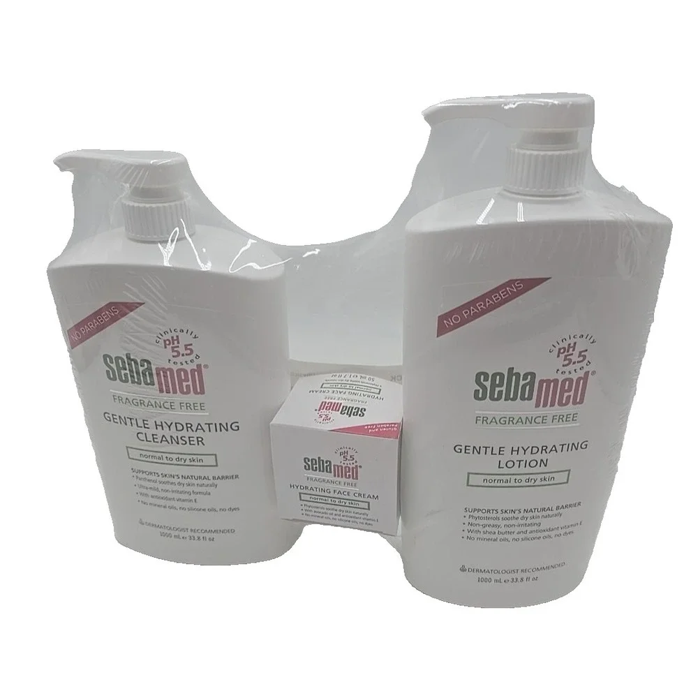 SebaMed Fragrance Free Lotion Cleanser & Face Cream Normal to Dry Skin